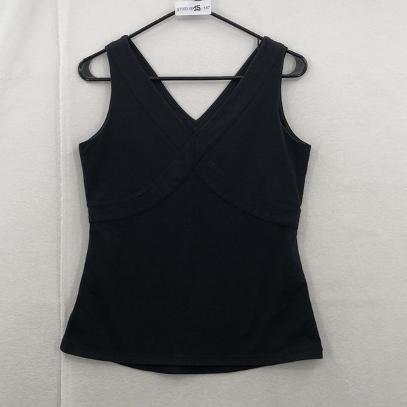 Lululemon Tops - Lululemon womens black sleeveless V neck built in bra activewear tank top size 6